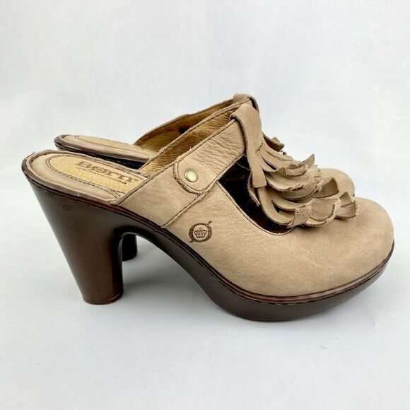 BORN Womens Pump Brown Suede Amera T-Strap Fringe Size 8 EU 39 W61939 - Picture 1 of 10